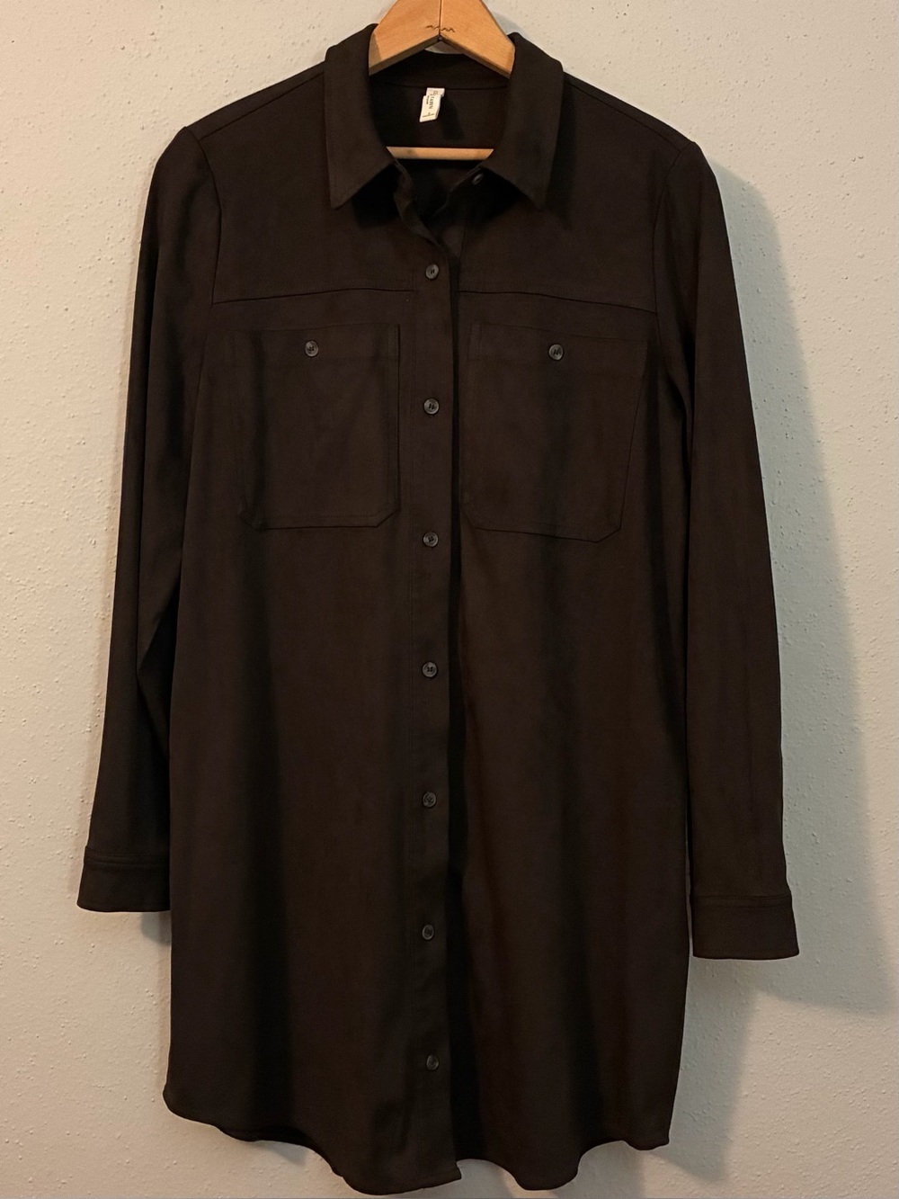 Gentle Fawn Brown Faux Suede Holly Shirt Dress Shacket Small